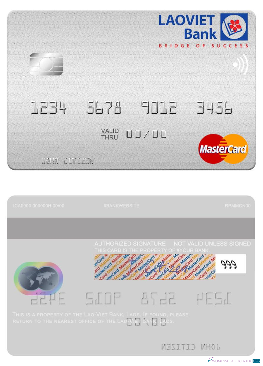 Download Laos Lao Viet Bank mastercard Photoshop template